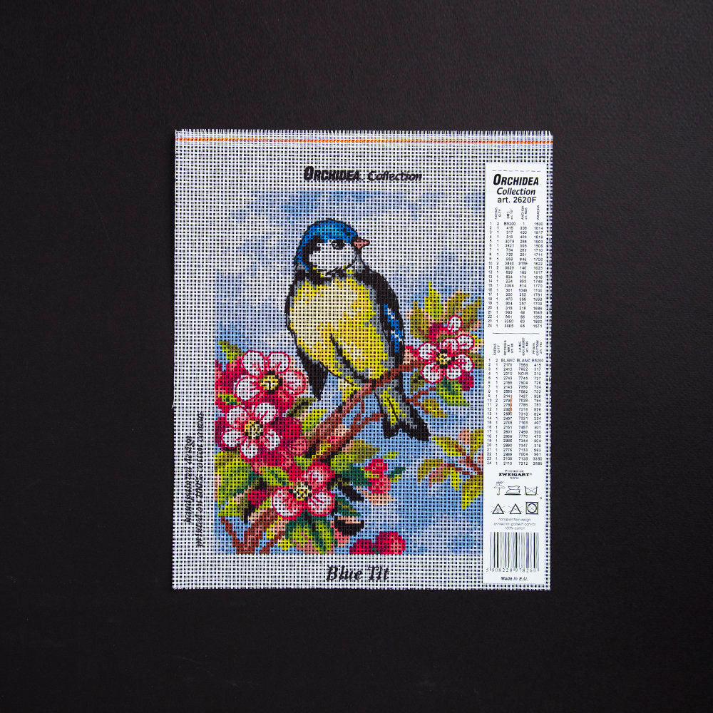 ORCHİDEA 18x24 cm Mavi Kuş Baskılı Goblen 2620F